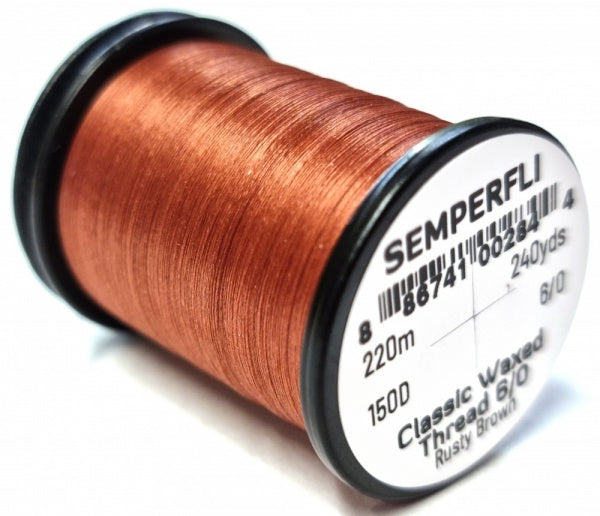 Classic Waxed Thread 6/0 240 Yards Rusty Brown