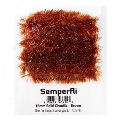 15mm Solid Chenille Brown