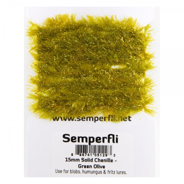 15mm Solid Chenille Green Olive