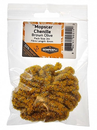 Mopster Mop Chenille 6mm Brown Olive