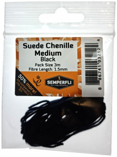 Suede Chenille 1.5mm Medium Black