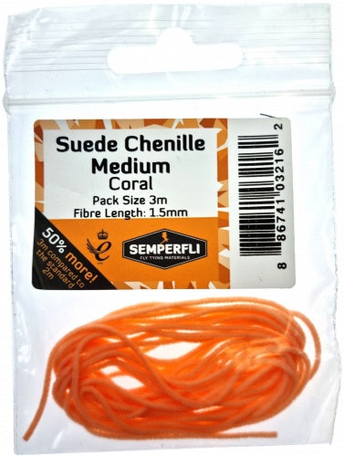 Suede Chenille 1.5mm Medium Coral