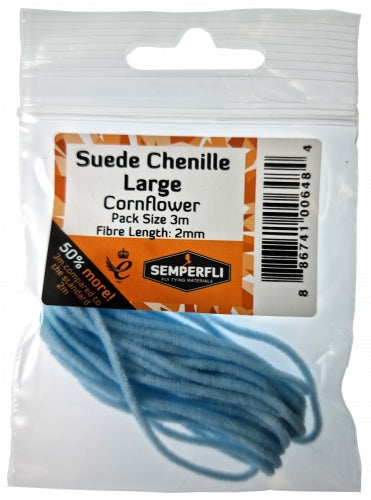 Suede Chenille 2mm Large Cornflower