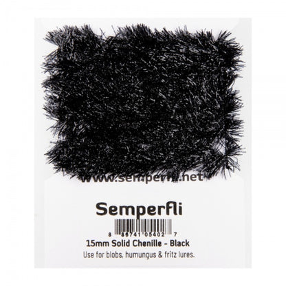 15mm Solid Chenille Black