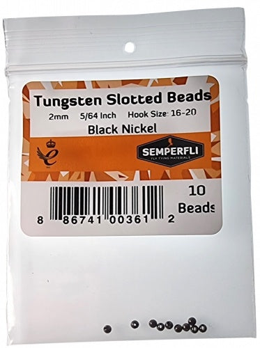 Tungsten Slotted Beads 2mm (5/64 Inch) Black Nickel