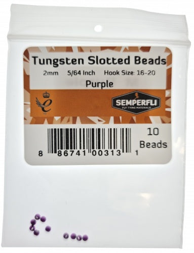 Tungsten Slotted Beads 2mm (5/64 Inch) Purple