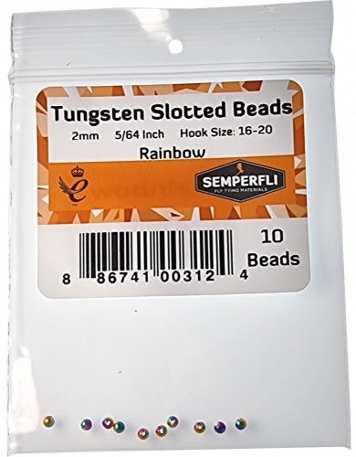 Tungsten Slotted Beads 2mm (5/64 Inch) Rainbow