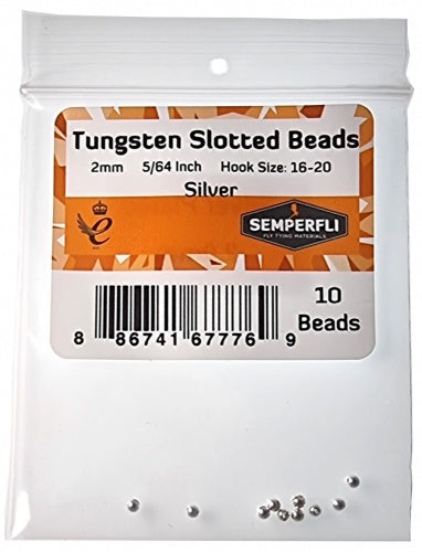 Tungsten Slotted Beads 2mm (5/64 Inch) Silver