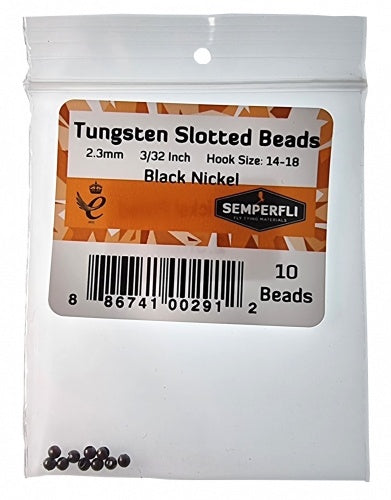 Tungsten Slotted Beads 2.3mm (3/32 Inch) Black Nickel