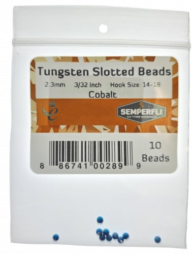 Tungsten Slotted Beads 2.3mm (3/32 Inch) Cobalt