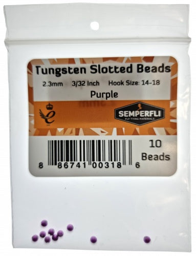 Tungsten Slotted Beads 2.3mm (3/32 Inch) Purple