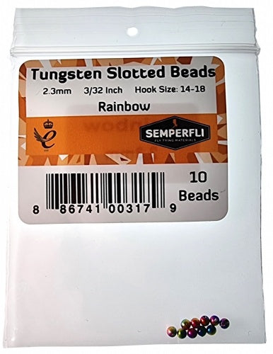 Tungsten Slotted Beads 2.3mm (3/32 Inch) Rainbow