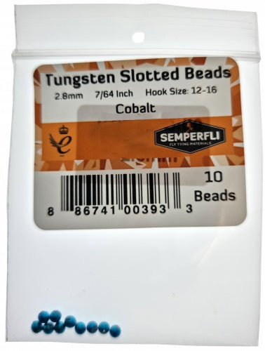 Tungsten Slotted Beads 2.8mm (7/64 Inch) Cobalt