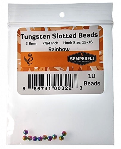 Tungsten Slotted Beads 2.8mm (7/64 Inch) Rainbow