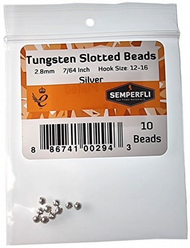 Tungsten Slotted Beads 2.8mm (7/64 Inch) Silver