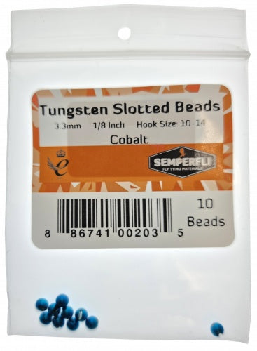 Tungsten Slotted Beads 3.3mm (1/8 Inch) Cobalt