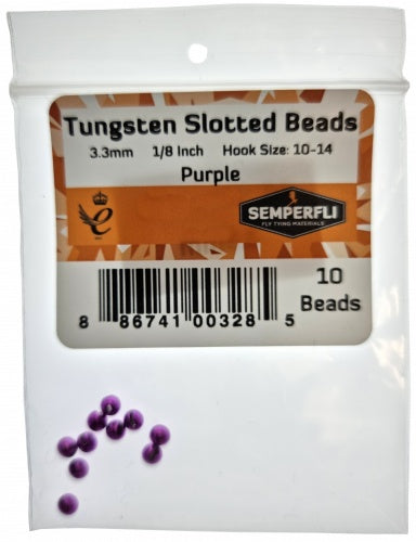 Tungsten Slotted Beads 3.3mm (1/8 Inch) Purple