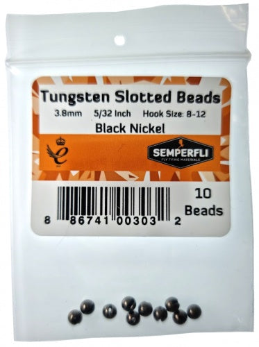 Tungsten Slotted Beads 3.8mm (5/32 Inch) Black Nickel