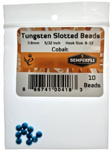 Tungsten Slotted Beads 3.8mm (5/32 Inch) Cobalt