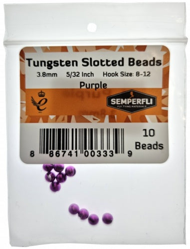 Tungsten Slotted Beads 3.8mm (5/32 Inch) Purple