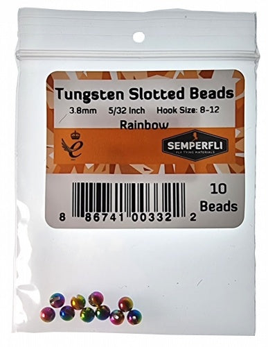 Tungsten Slotted Beads 3.8mm (5/32 Inch) Rainbow