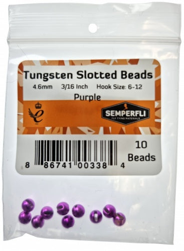 Tungsten Slotted Beads 4.6mm (3/16 Inch) Purple