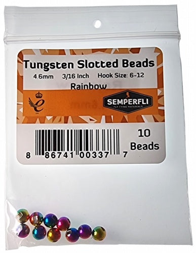 Tungsten Slotted Beads 4.6mm (3/16 Inch) Rainbow