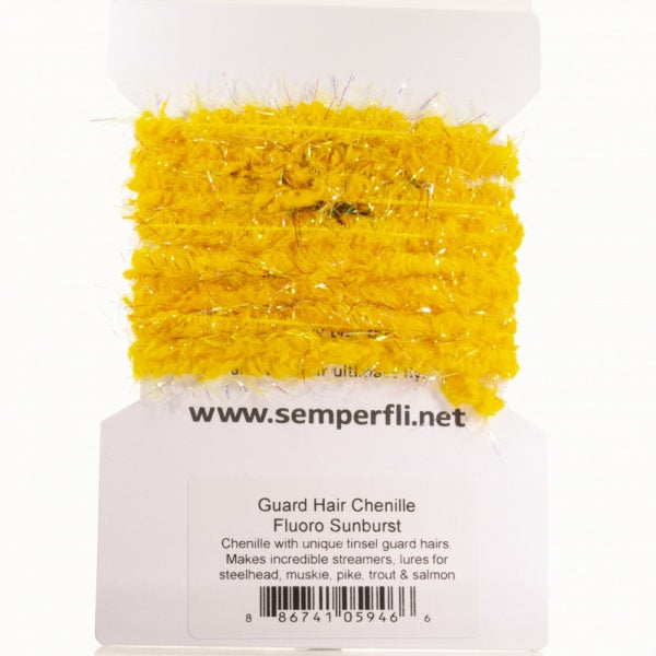 Guard Hair Chenille Fluoro Orange Sunburst