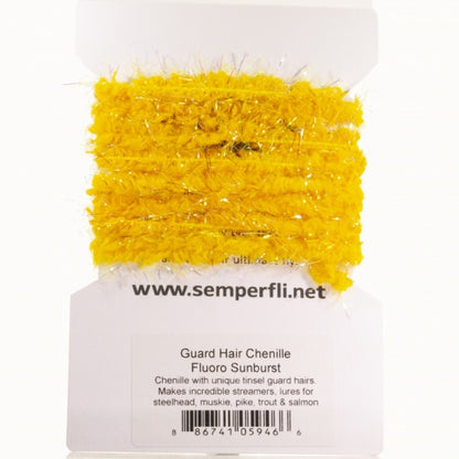 Guard Hair Chenille Fluoro Orange Sunburst