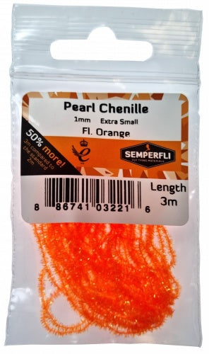 Pearl Chenille 1mm Fl Orange