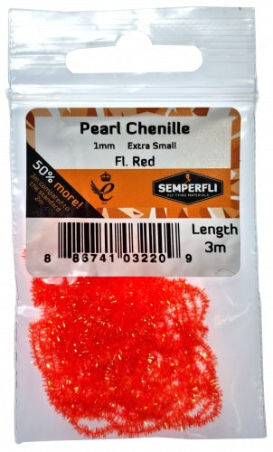 Pearl Chenille 1mm Fl Red