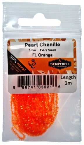 Pearl Chenille 3mm Fl Orange