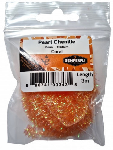 Pearl Chenille 8mm Medium Coral