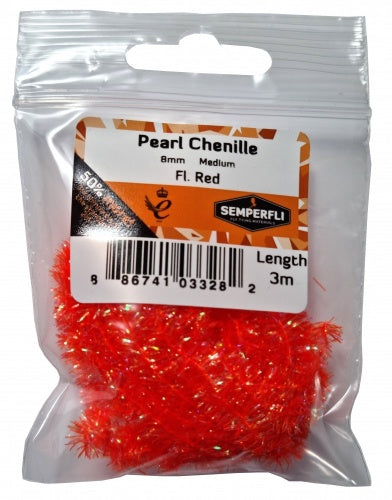 Pearl Chenille 8mm Medium Fl Red