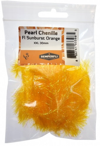 Pearl Chenille 30mm XXL Fl Sunburst Orange