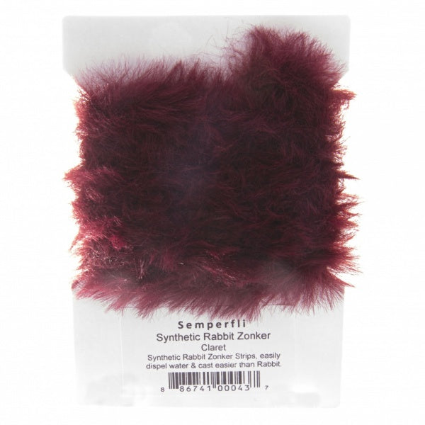 Synthetic Rabbit Zonker Strips Claret