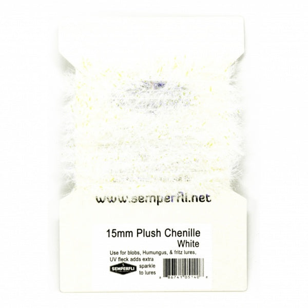 15mm Plush Transluscent Chenille White