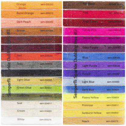 Semperfli Sparkle Dubbing Dispenser Full Range (2 Boxes, 30 Dubbings)