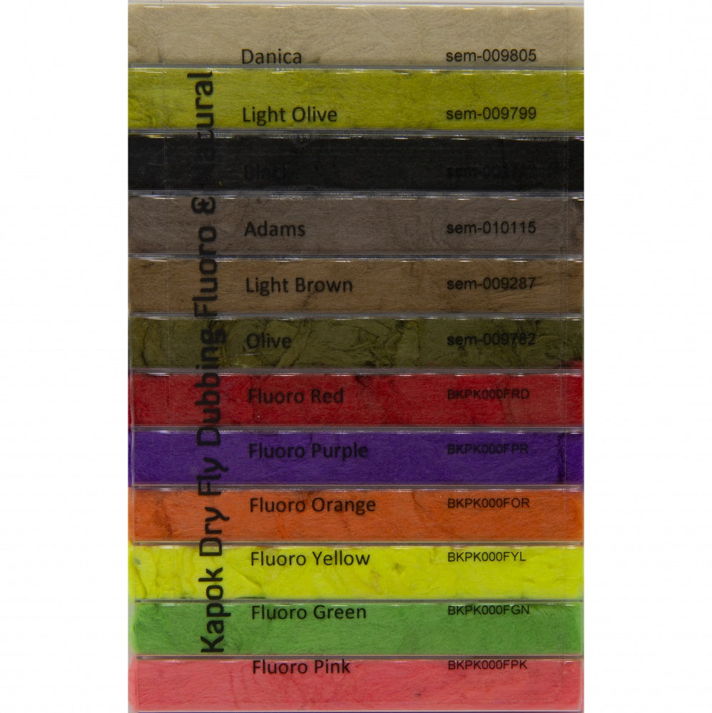 Semperfli Kapok Dry Fly Dubbing Fluoro & Natural Dispenser