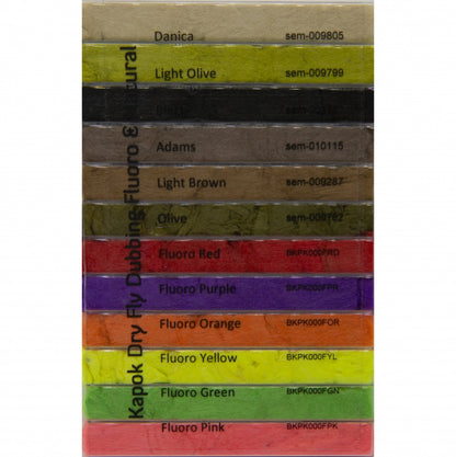 Semperfli Kapok Dry Fly Dubbing Fluoro & Natural Dispenser