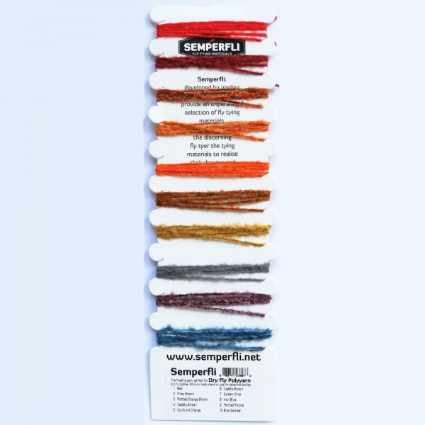 Dry Fly Polyyarn Sample Card