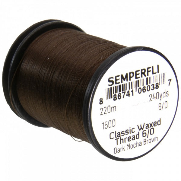 Classic Waxed Thread 6/0 240 Yards Dark Mocha Brown