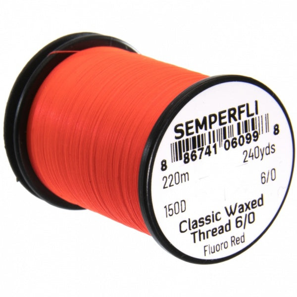 Classic Waxed Thread 6/0 240 Yards Fluoro Red