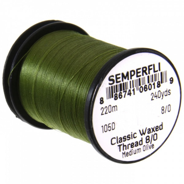 Classic Waxed Thread 8/0 240 Yards Medium Olive