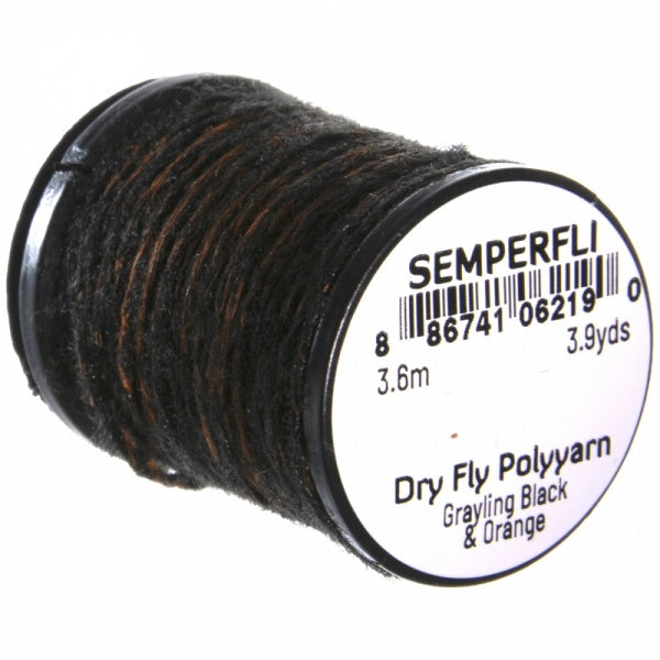 Dry Fly Polyyarn Grayling Black & Orange