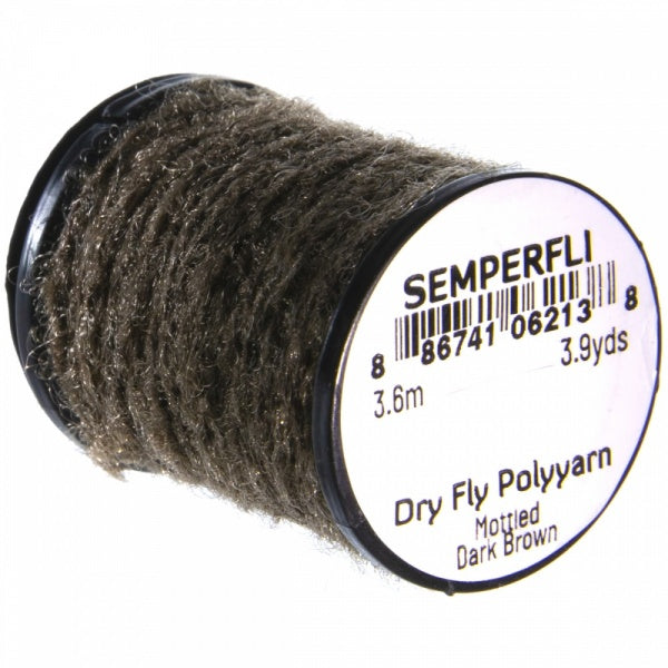 Dry Fly Polyyarn Mottled Dark Brown