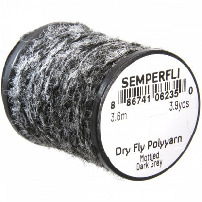 Dry Fly Polyyarn Mottled Dark Grey