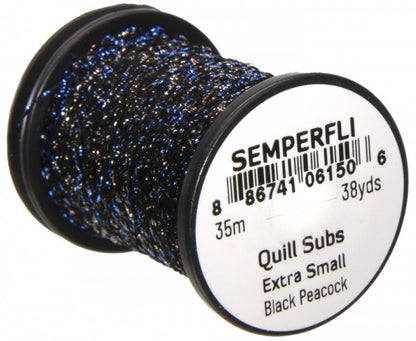 Quill Subs XS Extra Small Black Peacock